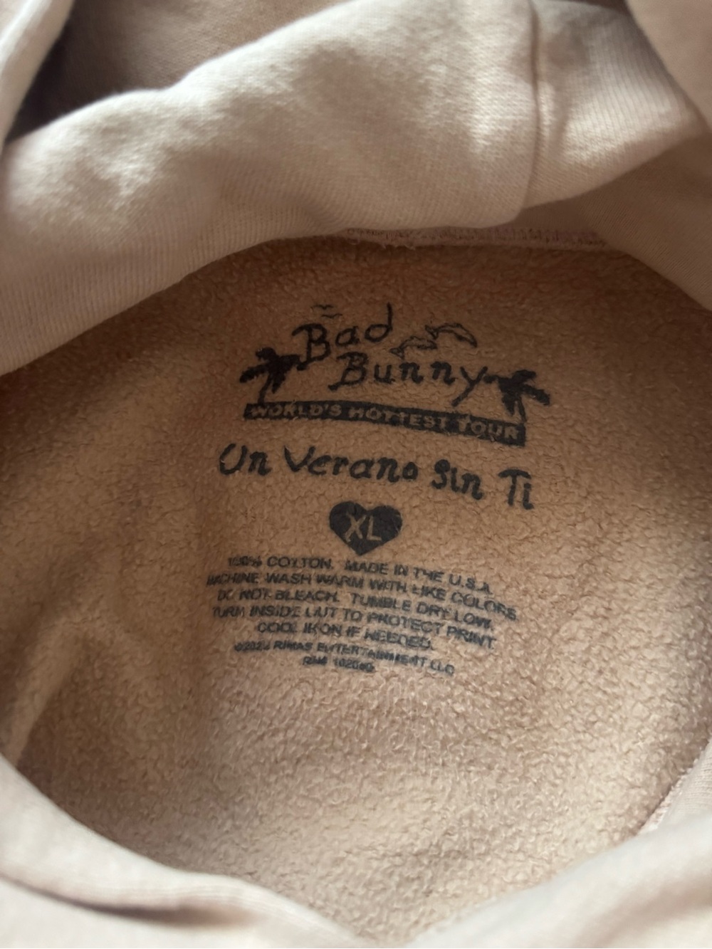 Bad Bunny "Un Verano Sin Ti" Tour Hoodie - Light Tan